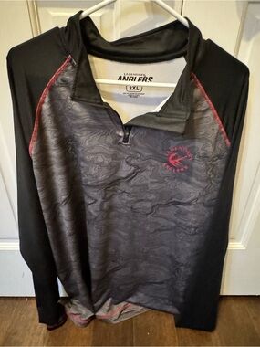 Men's Gray & Black Fishing Pullover Jacket - 2XL